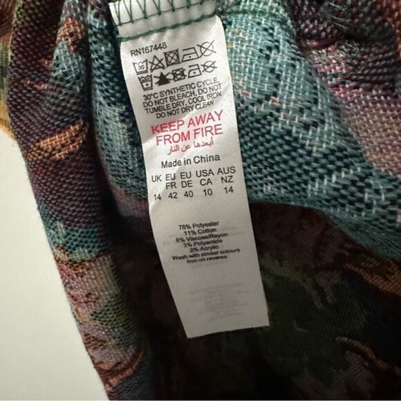 PrettyLittleThing Floral Tapestry Mini Dress Cottagecore Romantic Size 10 - Picture 12 of 16